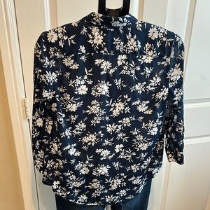 Lauren Ralph Lauren Navy Floral Button Down Shirt size M box 5